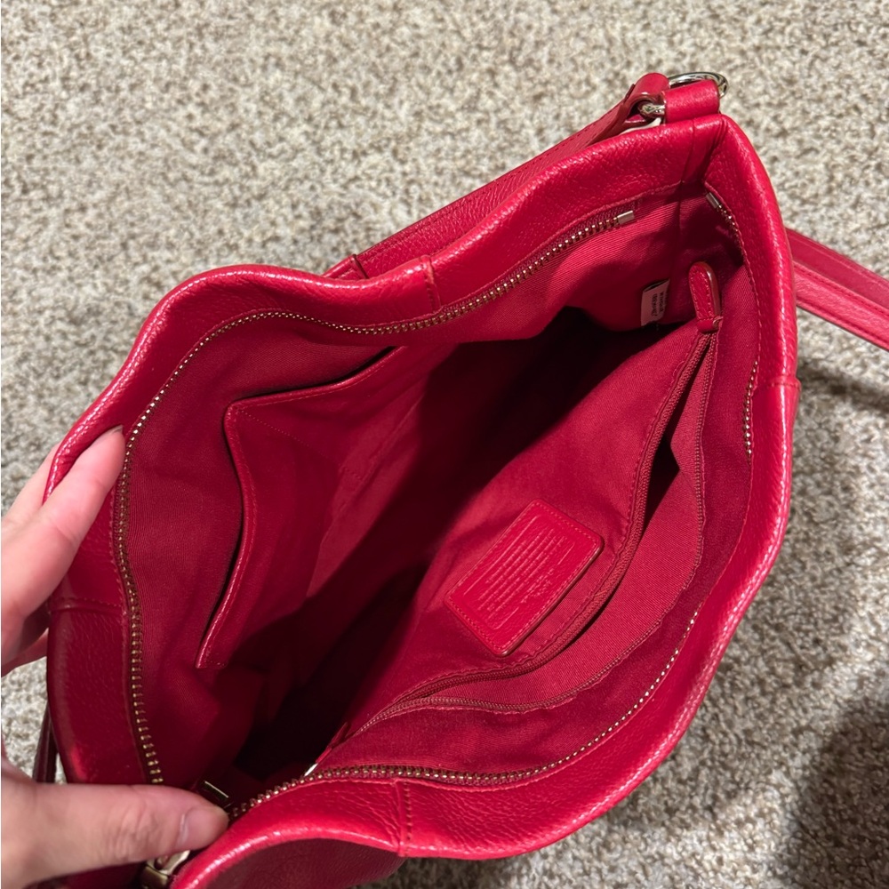 Coach Cherry Red Leather Shoulder Bag - Picture 3 of 6